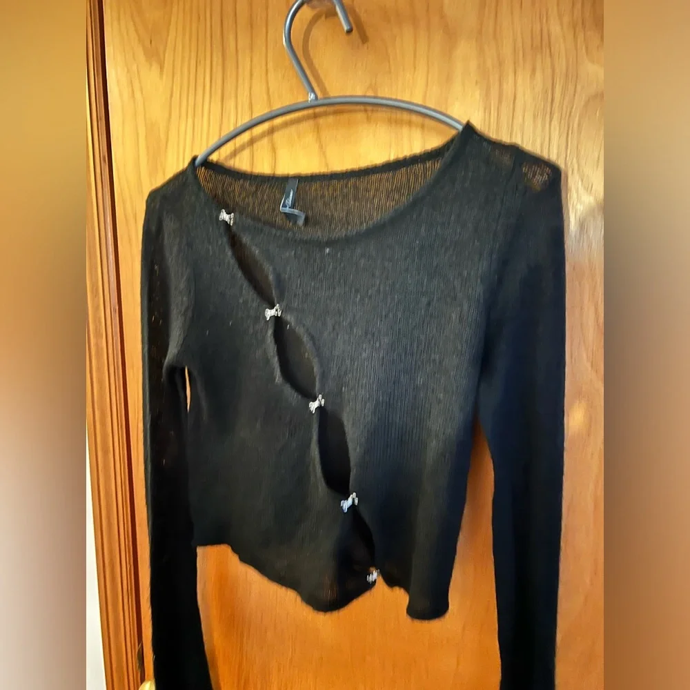 As You Extra Long Sleeve Peek-A-Boo Sweater Size 6